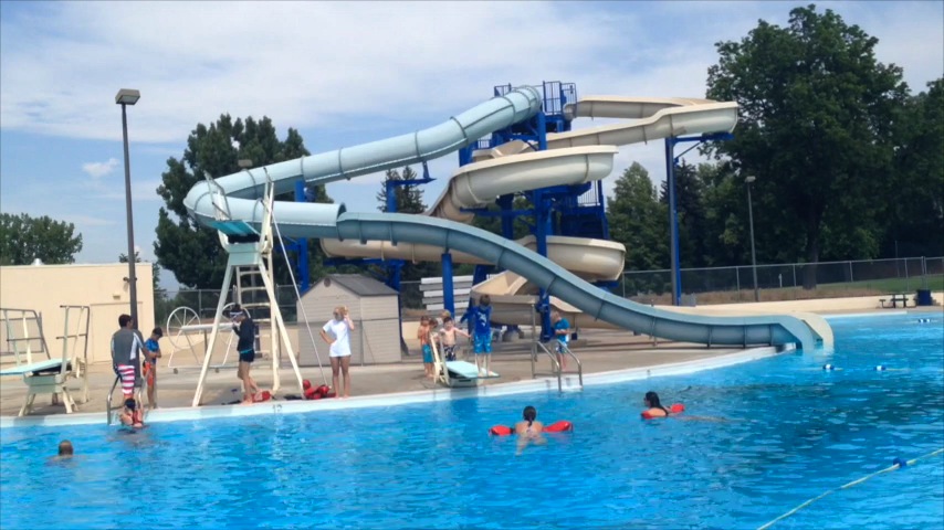 Diving Board: Timmy jumps off the diving board during lessons