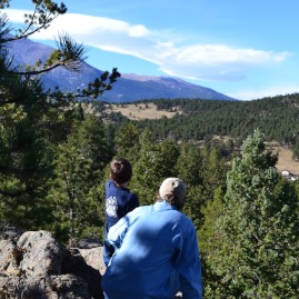 Ted shows Daddy why it's called the Indian Peaks