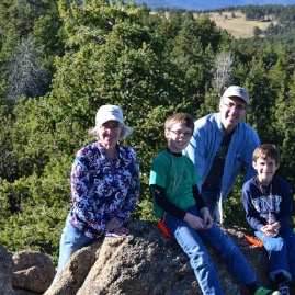Family on the rock