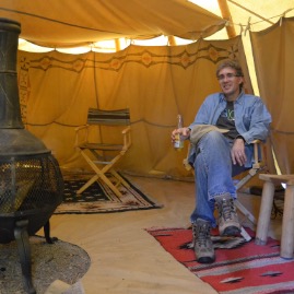 Relaxing in the teepee