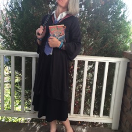 Mommy's thinking deep thoughts as Hermione Granger