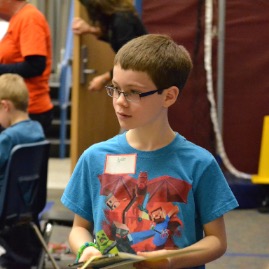 Exiting with his prizes