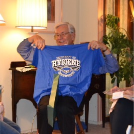 Grandpa shows his Hygiene pride