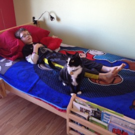 Henry likes Timmy's bed down low