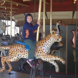 Cheetah carousel seat