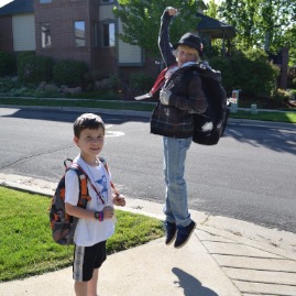 Excitement at the bus stop