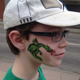 Dragon on face