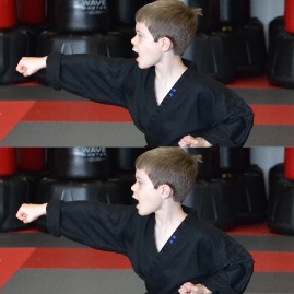 A nice front stance and kiyap from Timmy
