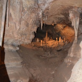 Stalagmite city with a gargoyle guard