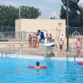 Timmy on the diving board