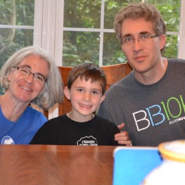 Birthday boy with Mom and Dad