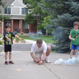 Next, smoke bombs and sparklers!