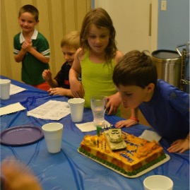 Blowing out the candles