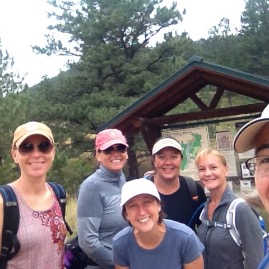 Mom hikes with friends at Heil Valley Ranch