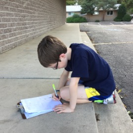 Homework outside Tae Kwon Do