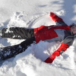 Making a snow angel
