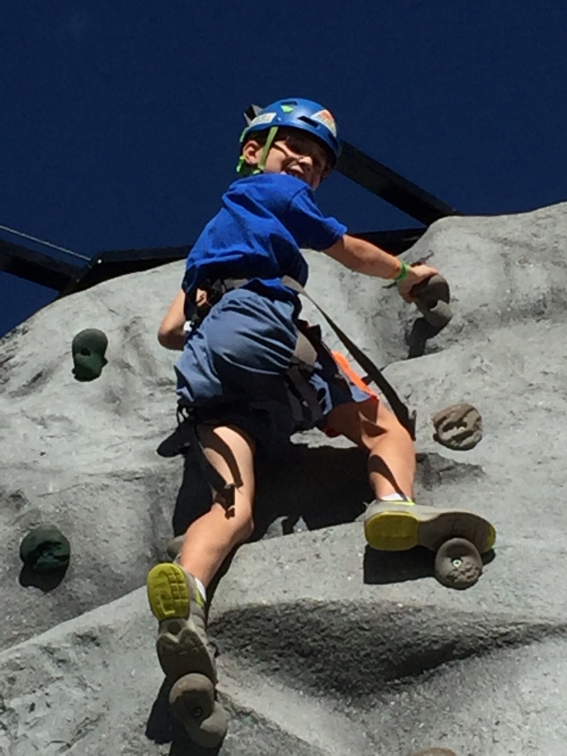 At the top