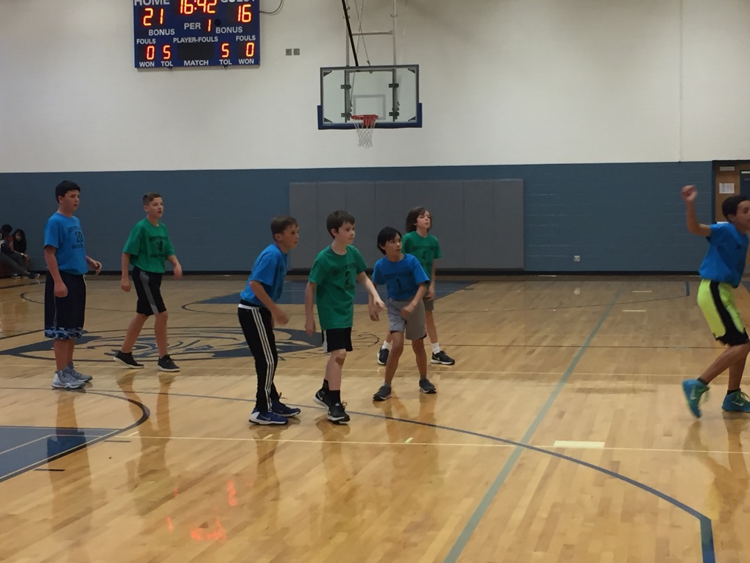 Middle school intramural basketball