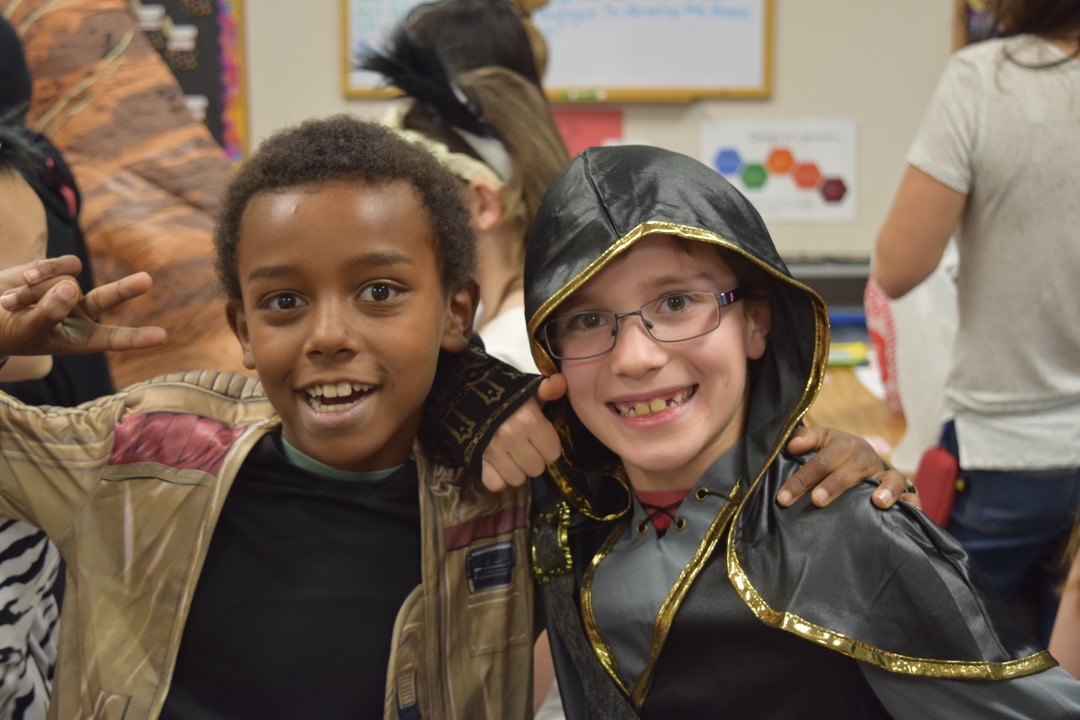 Ted and a friend at the 4th grade Halloween party