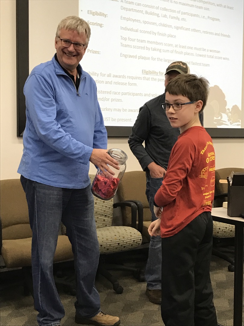Tim gets to help with the raffle