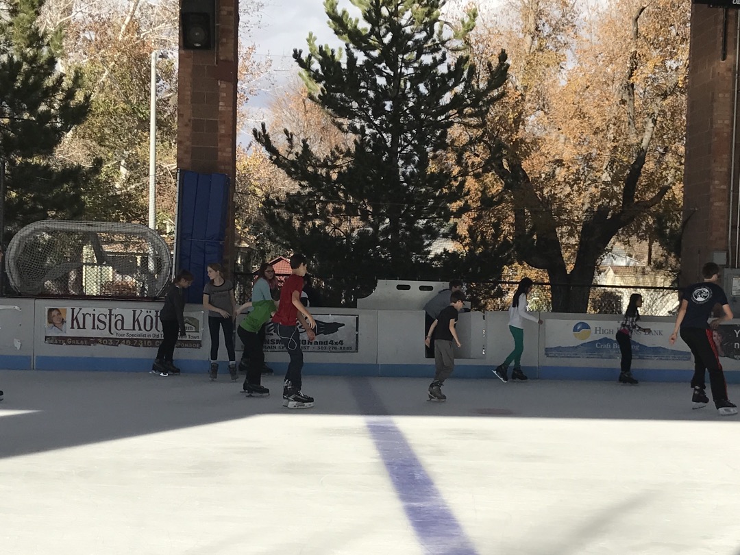 Ice skating on a 65 degree day