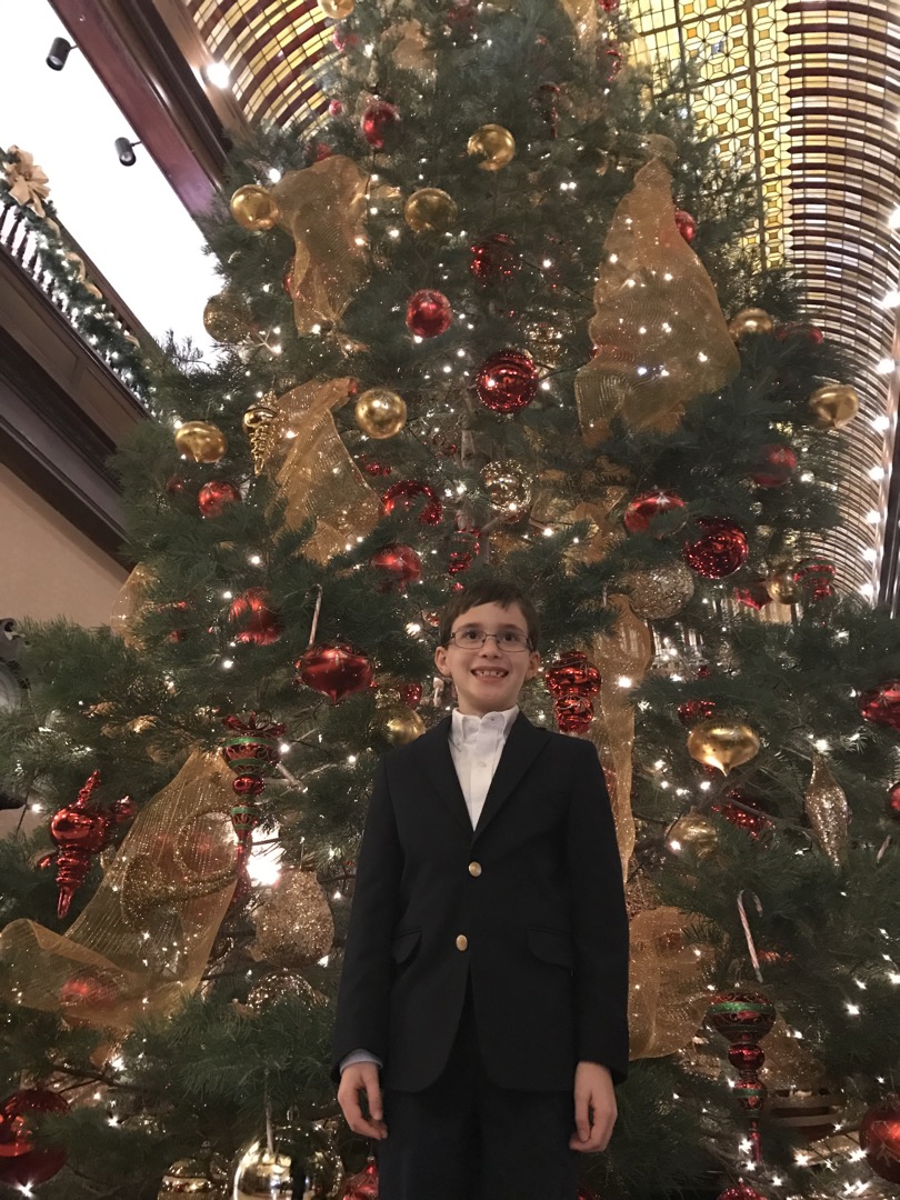 Ted in front of the 28 foot tall tree