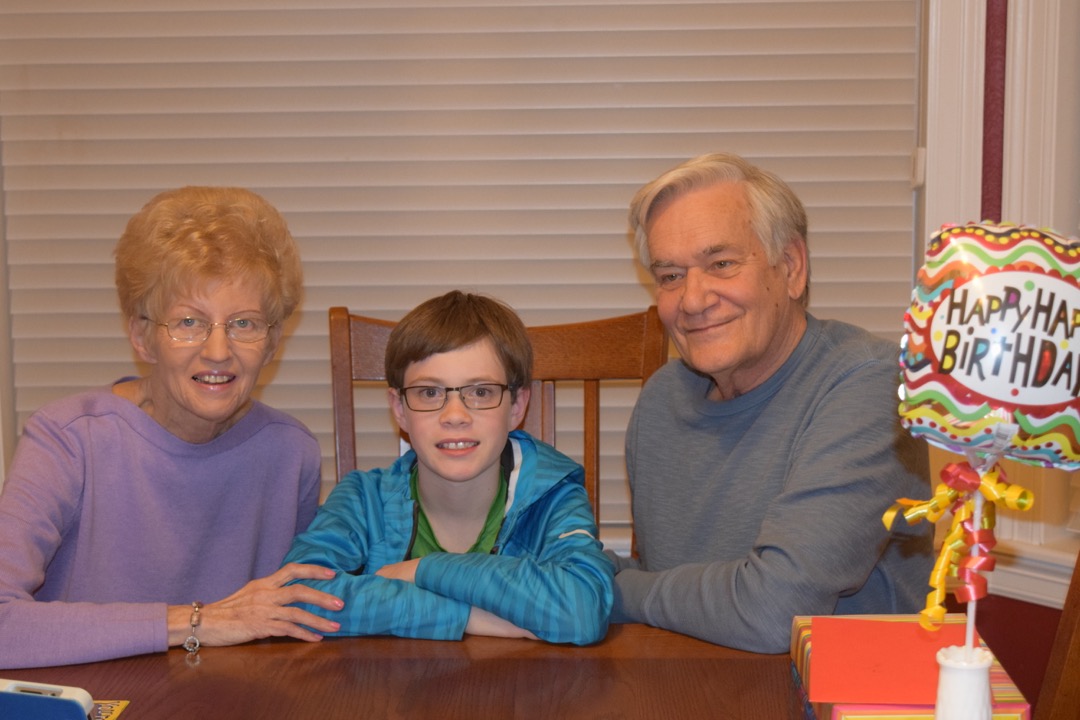 Grandma and Grandpa with the birthday boy