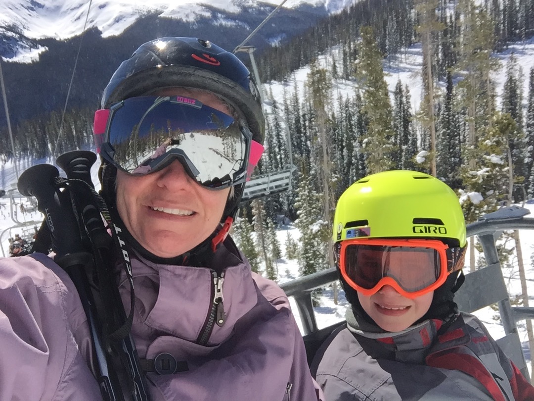 Mom and Ted riding up