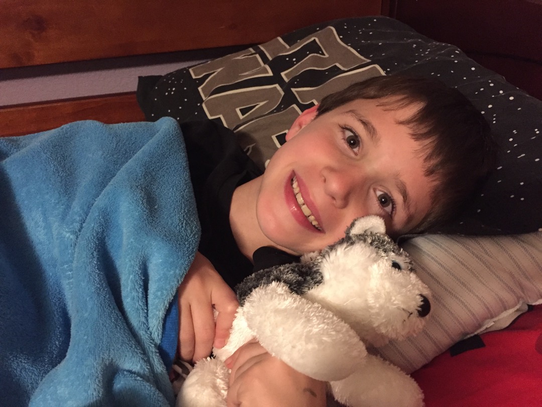 Ted and his puppy say goodnight