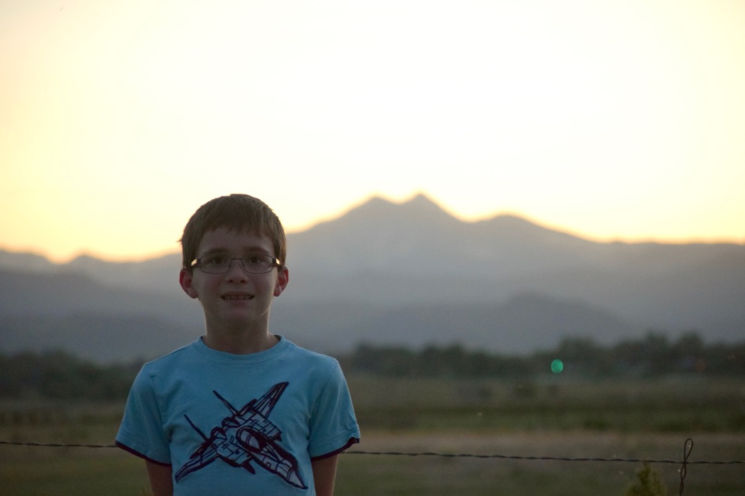 Colorado boy at sunset