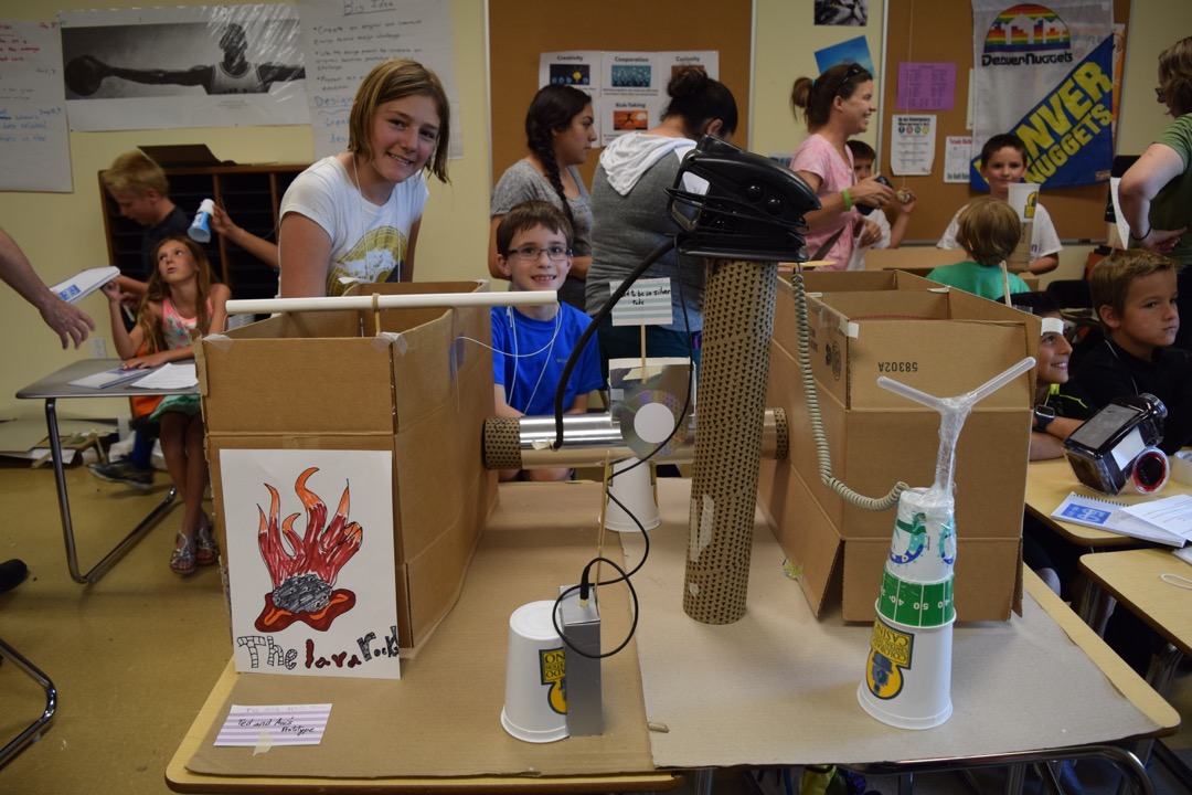 Ted and his partner with their Innovation Academy energy prototype, The Lava Rocks
