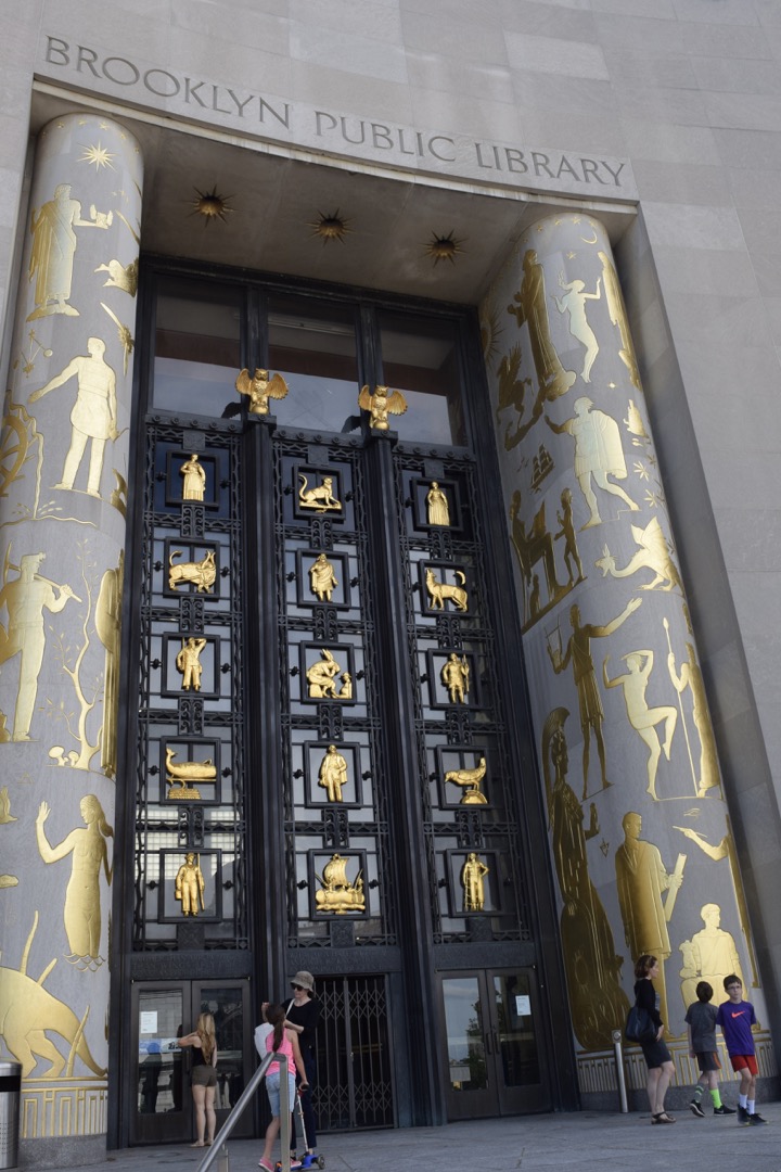 Beautiful entrance to the Brooklyn Public Library