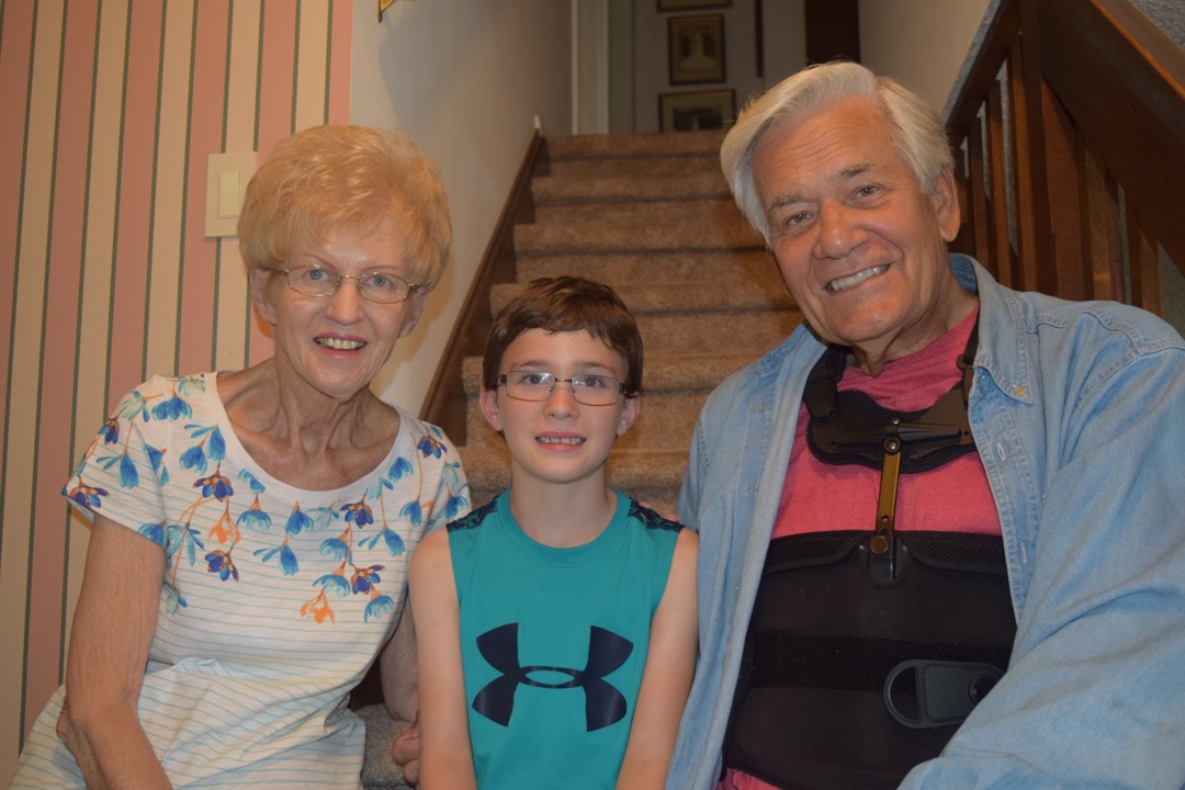 Grandma and Grandpa and the birthday boy