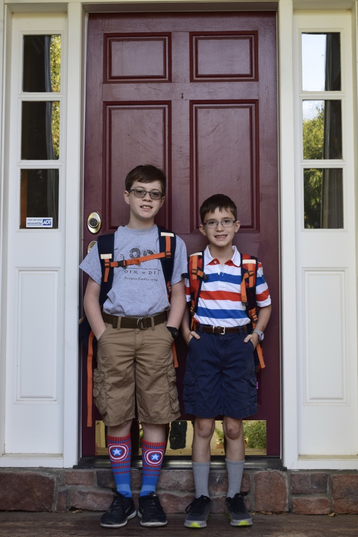 First day of 6th grade amd 4th grade