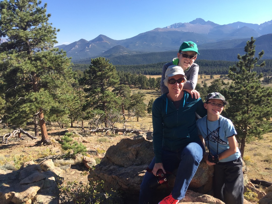 Mom and kids in nature
