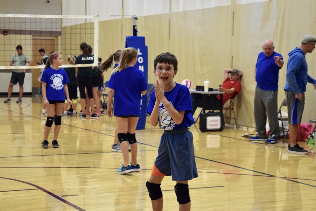 Happy to play volleyball