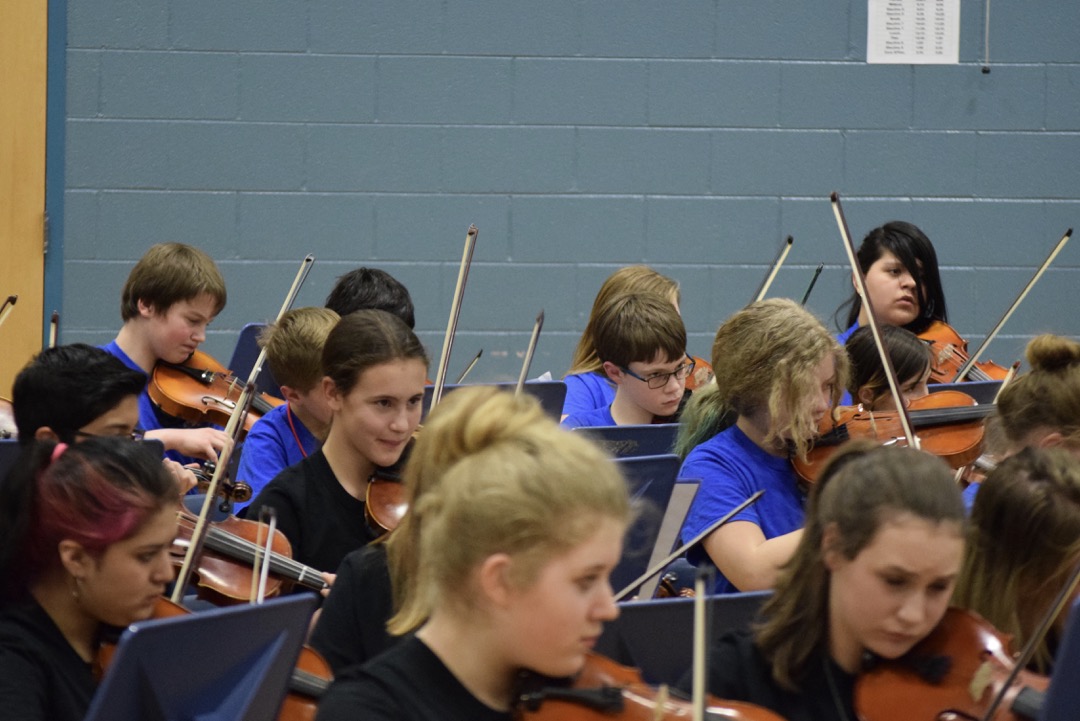 Combined 6th, 7th and 8th grade orchestras