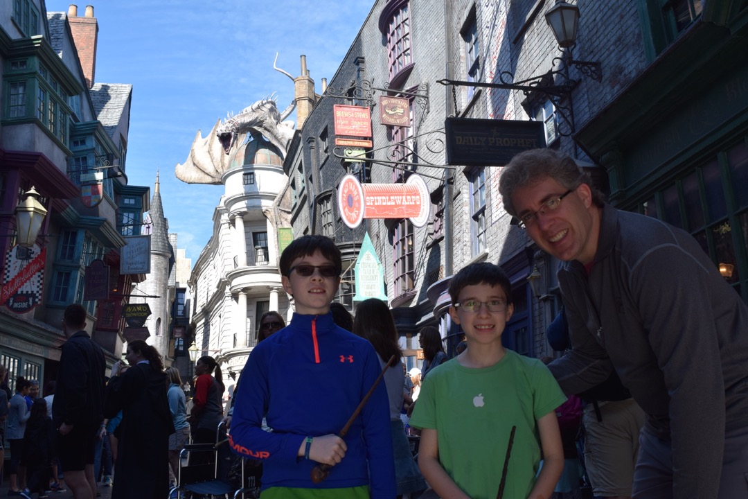 Diagon Alley with the Gringott's dragon