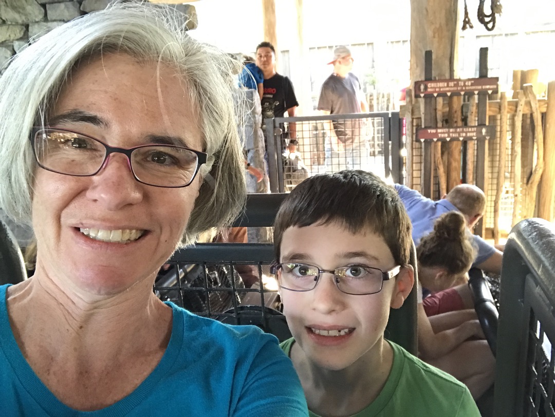 Selfie before the Hippogriff roller coaster