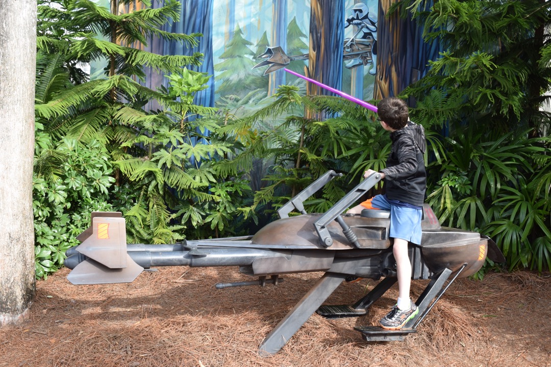 Ted fights off a scout trooper
