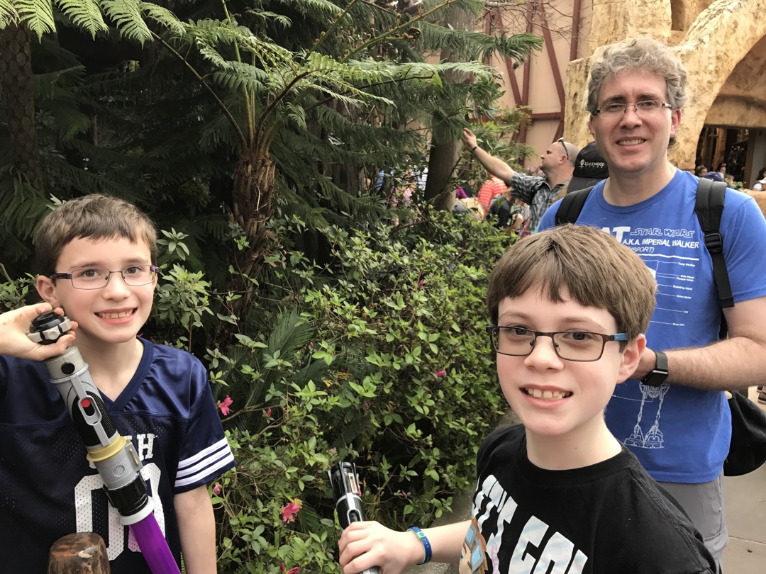 Riding the Star Wars ride with Dad