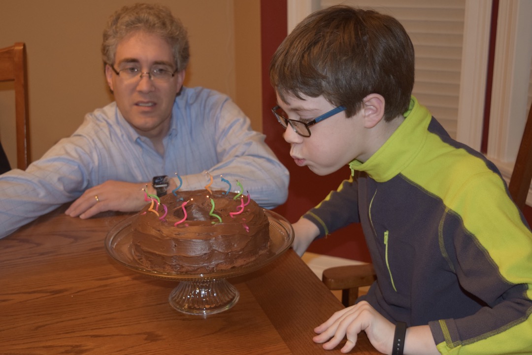 Blowing out 12 candles