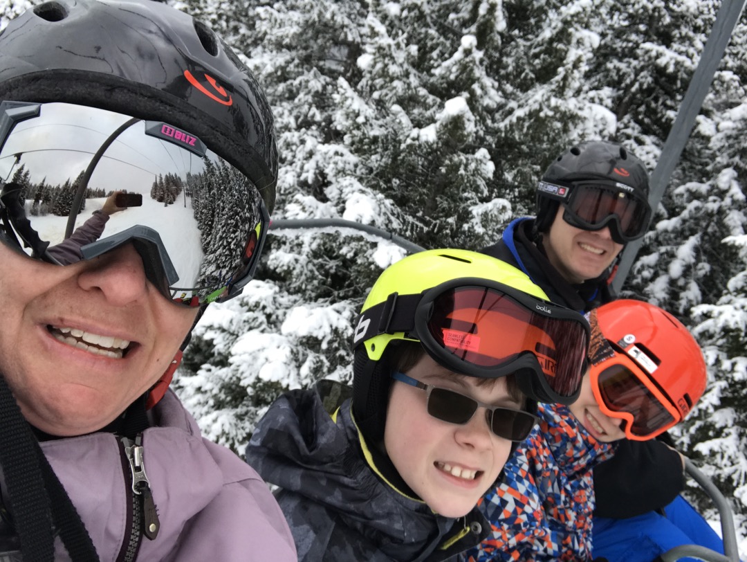 Another day of colorful skiing