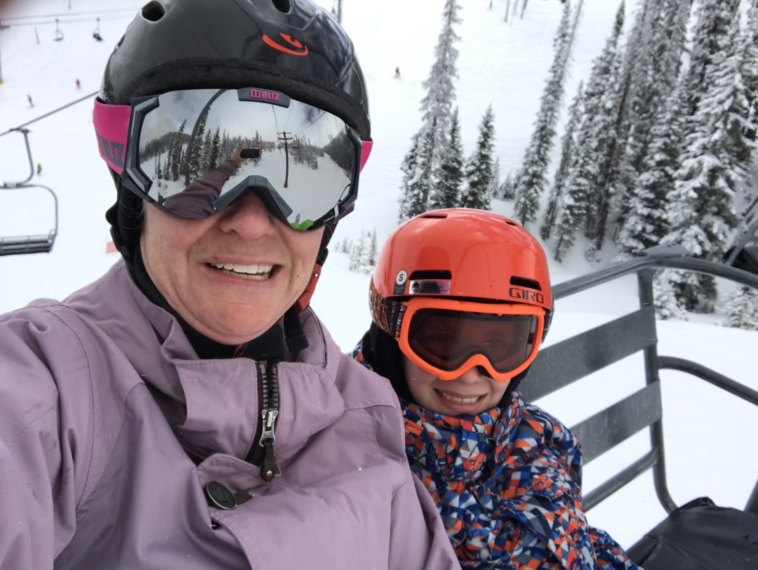 Riding up a Mary Jane lift