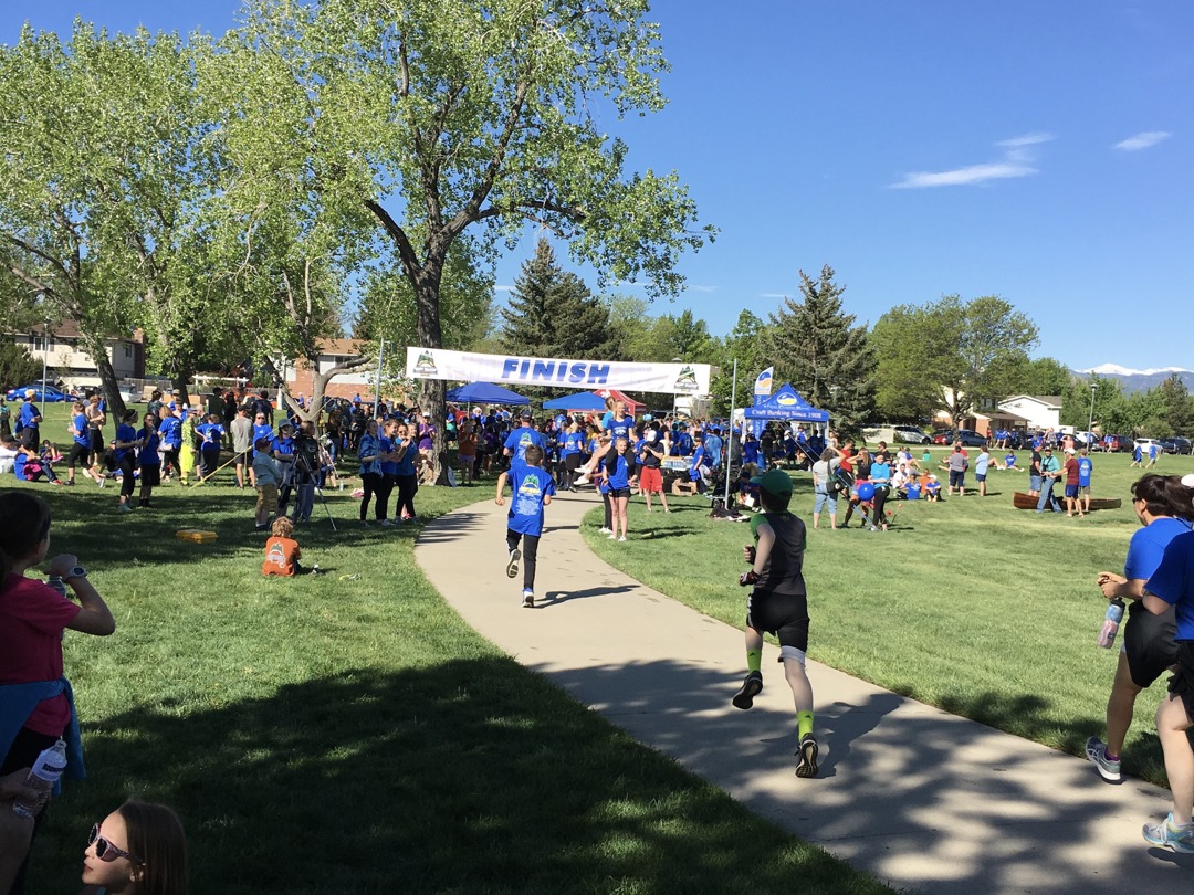 Tim makes a dash for the finish