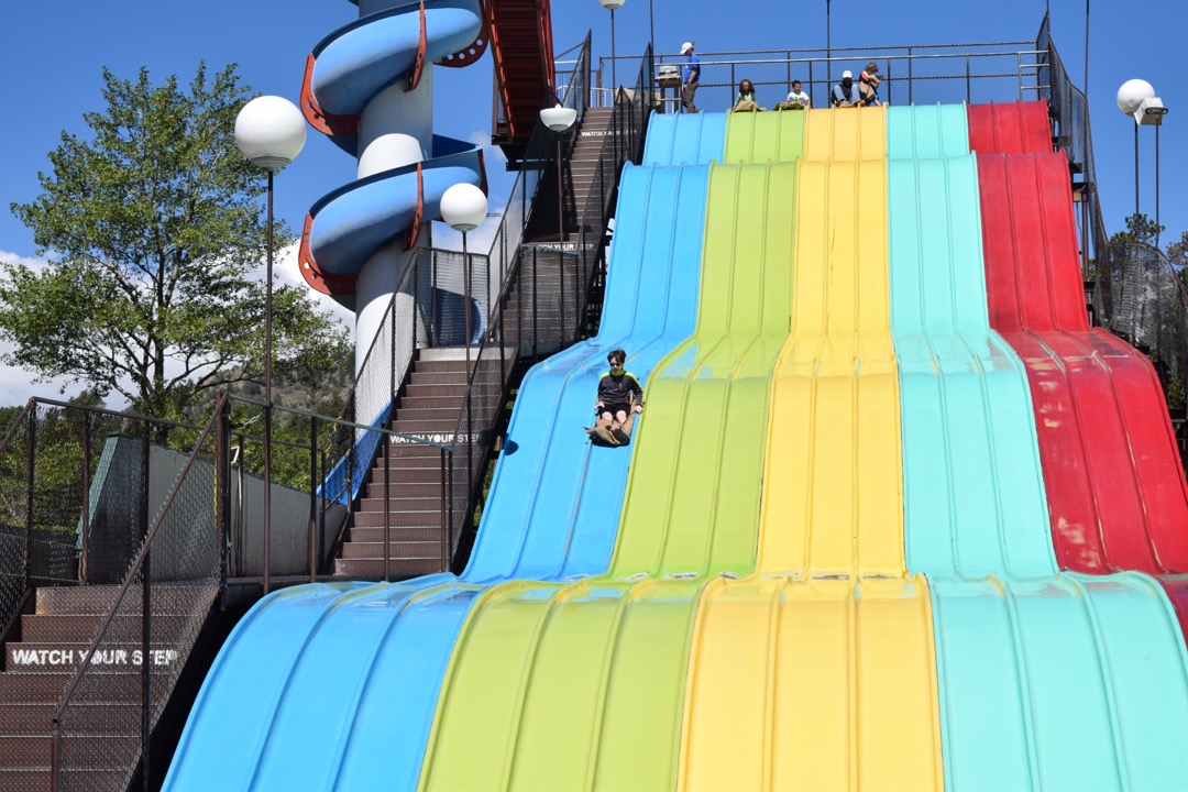 Tim on the gialnt slide