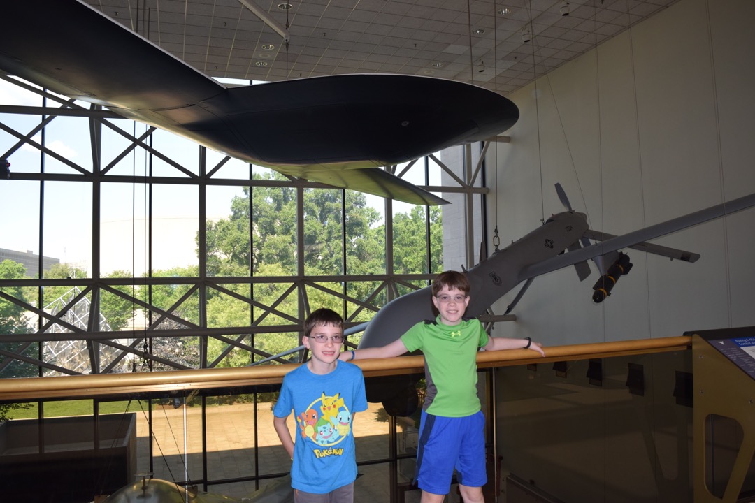 Hanging out by the drones at the National Air and Space Museum 