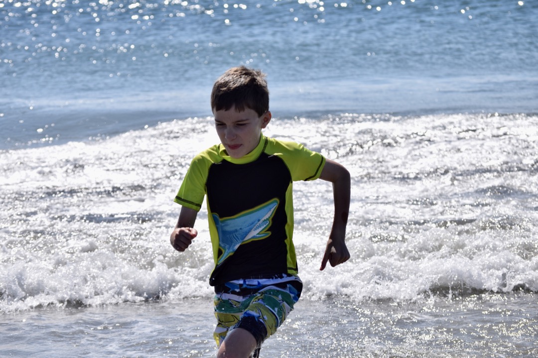 Running from the waves