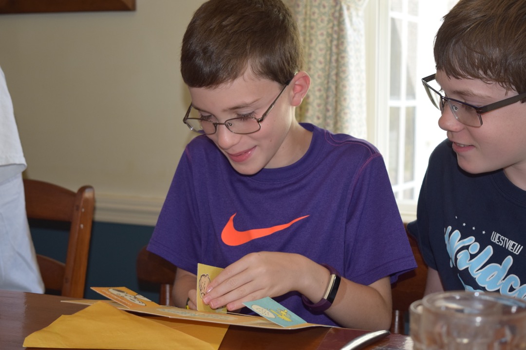 Reading Tim's card