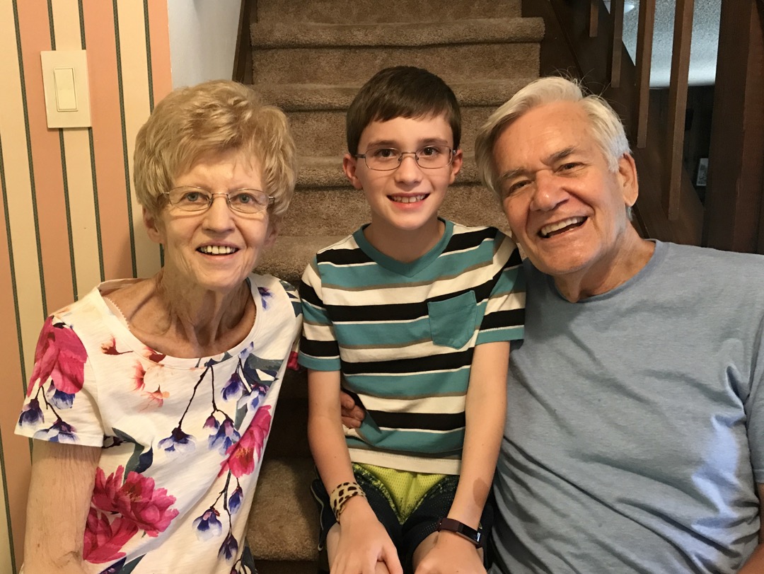 Celebrating with Grandma and Grandpa